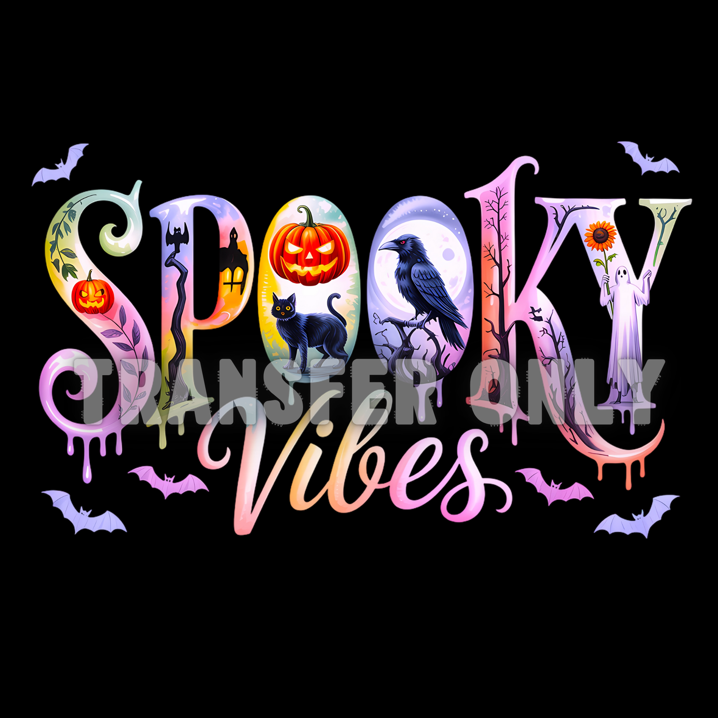 Spooky vibes T shirt transfer