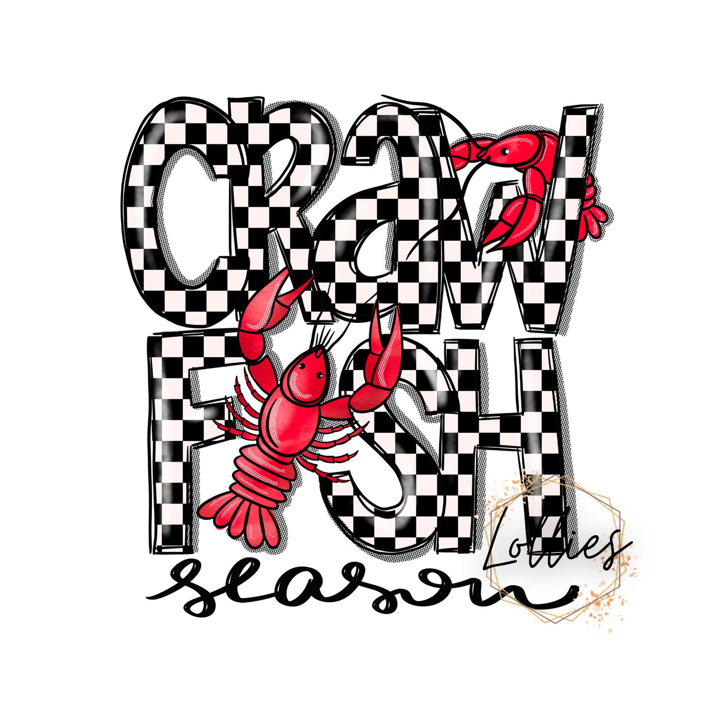 Crawfish season plaid t shirt transfer