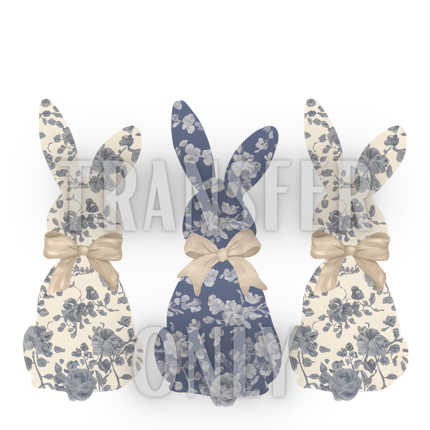 Vintage Easter Bunny Floral DTF transfer