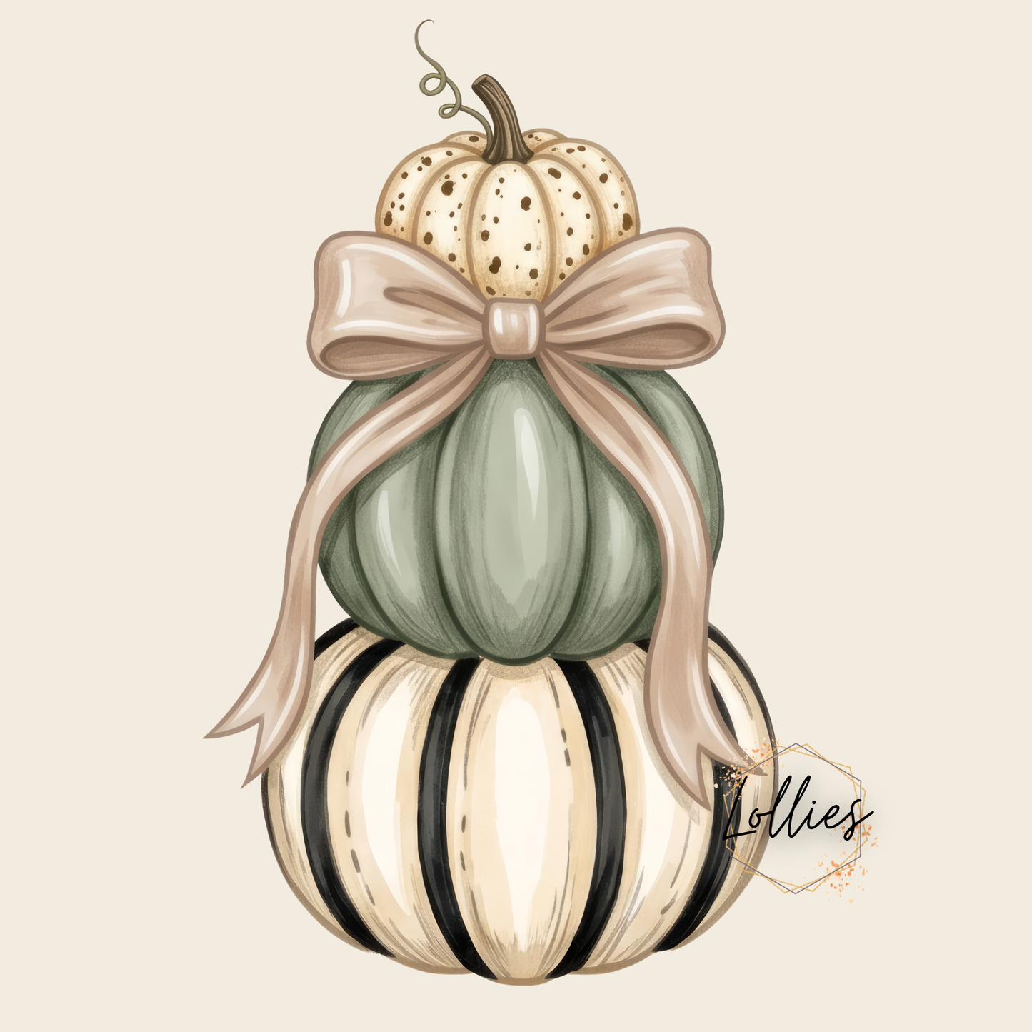 Stacked fall pumpkins