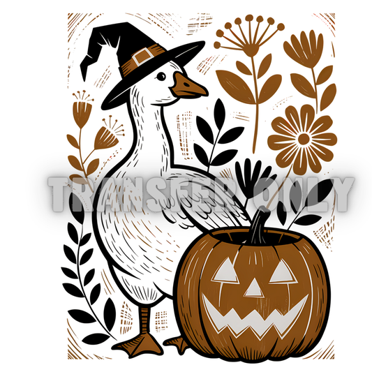 Pumpkin goose T shirt transfer