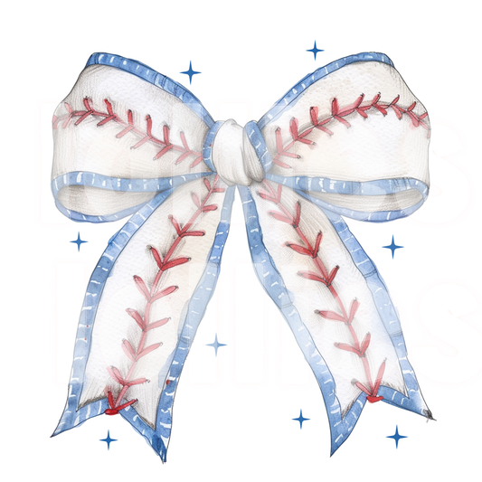 Baseball Bow DTF transfer