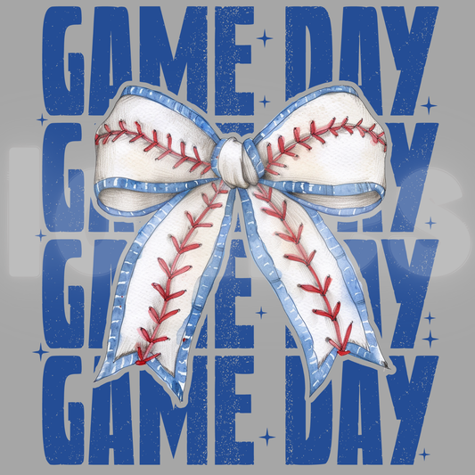 Game Day Baseball Bow DTF transfer