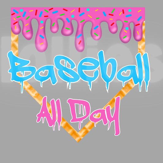 Baseball all day DTF transfer