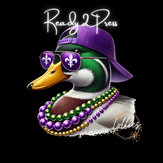 Duck Mardi Gras T shirt Transfer