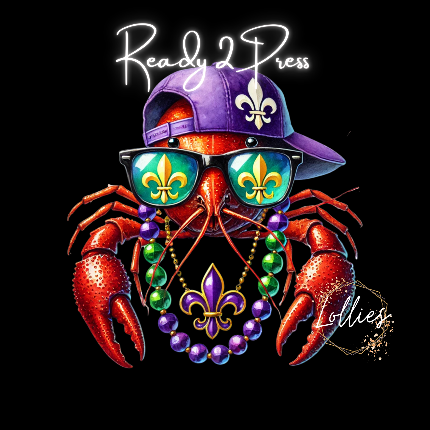 Louisiana Crawfish Mardi Gras T shirt Transfer