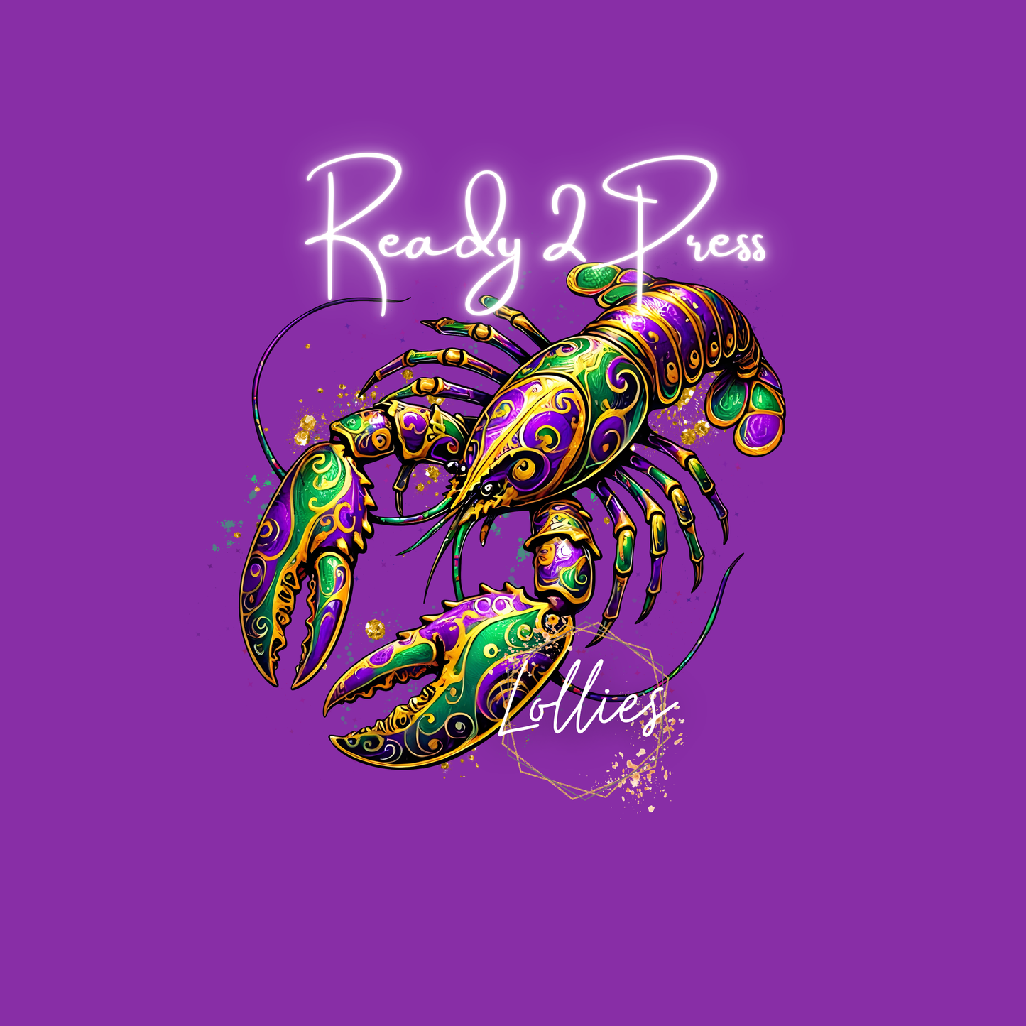 Crawfish Mardi Gras T shirt Transfer