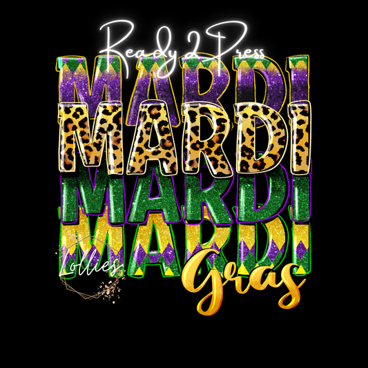 Stacked Mardi Gras T shirt Transfer
