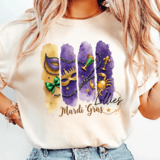 Mardi Gras Retro T shirt Transfer