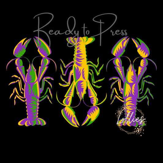 Crawfish Mardi Gras T shirt Transfer