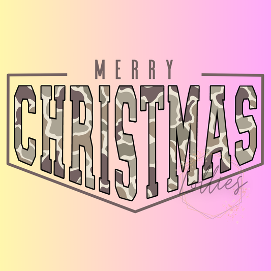 Camo Merry Christmas t shirt transfer