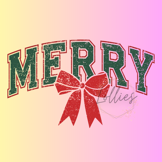 Merry Christmas distressed bow