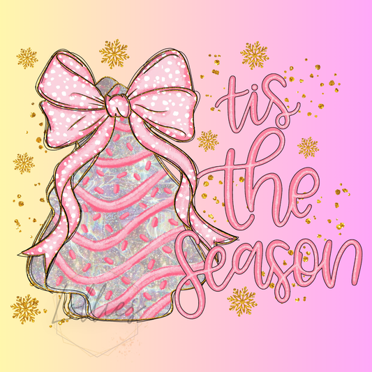 Cute Christmas cake tree tis the season shirt transfer