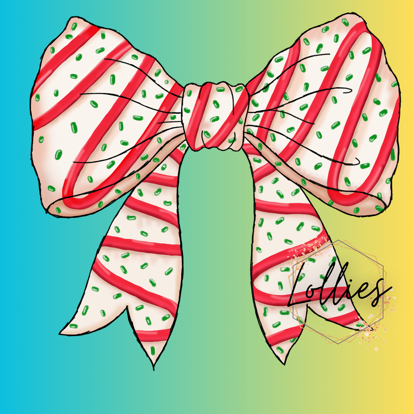 Cute Christmas cake bow shirt transfer