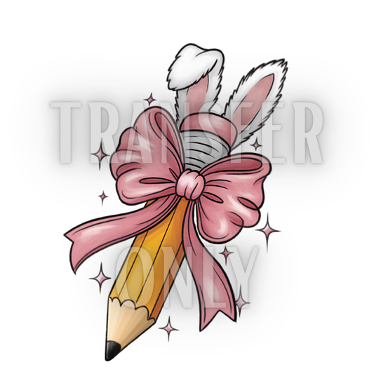 Easter Bunny Bow Pencil DTF transfer