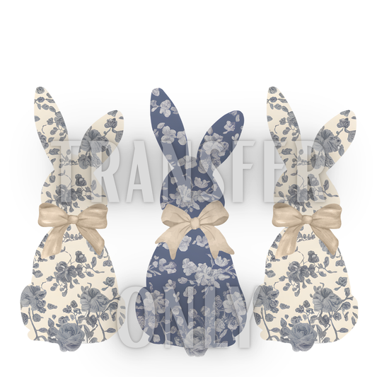Vintage Easter Bunny Floral DTF transfer