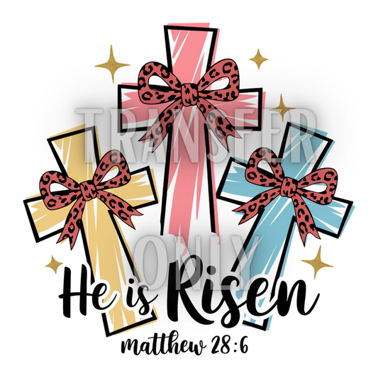 He is risen DTF transfer