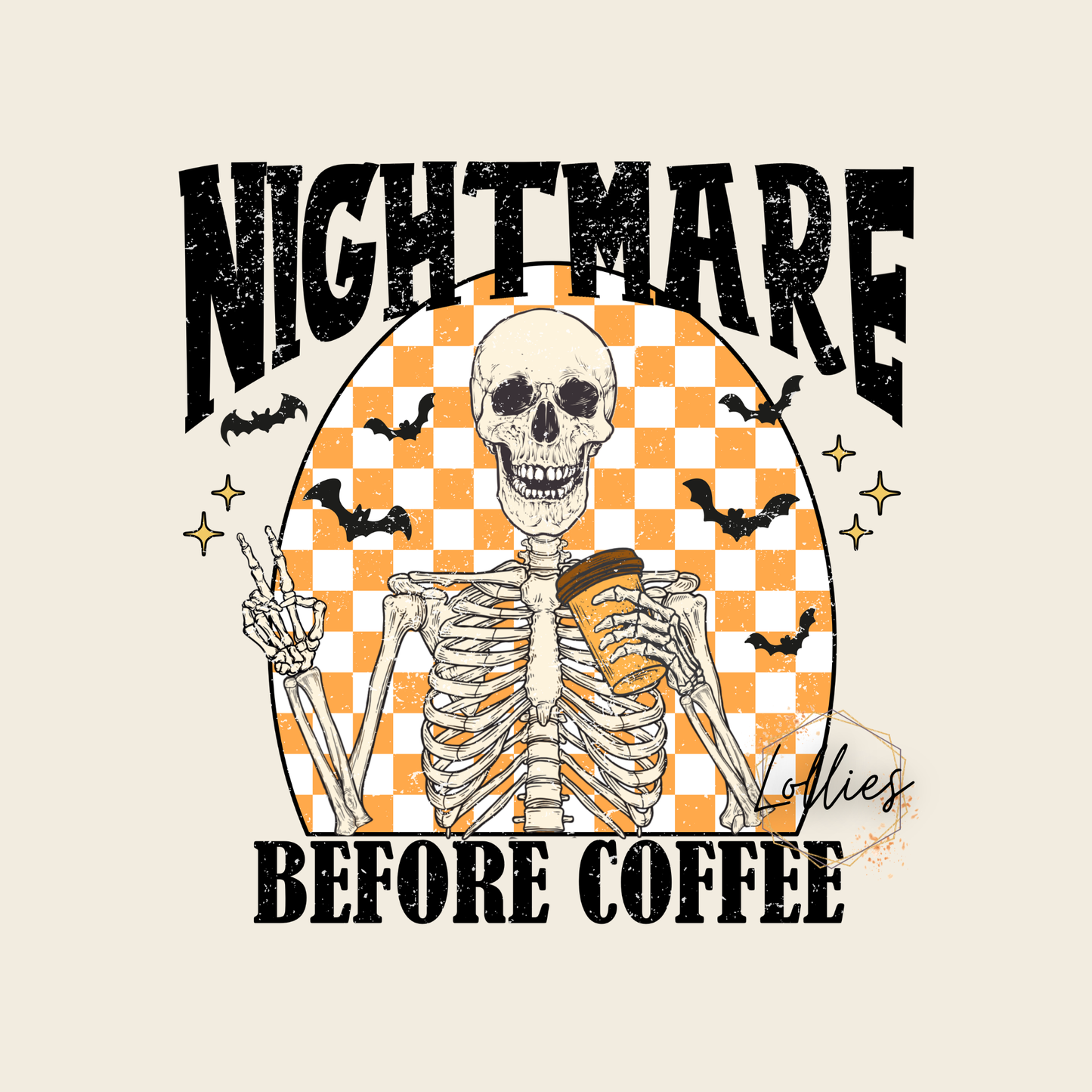 Nightmare before coffee distressed