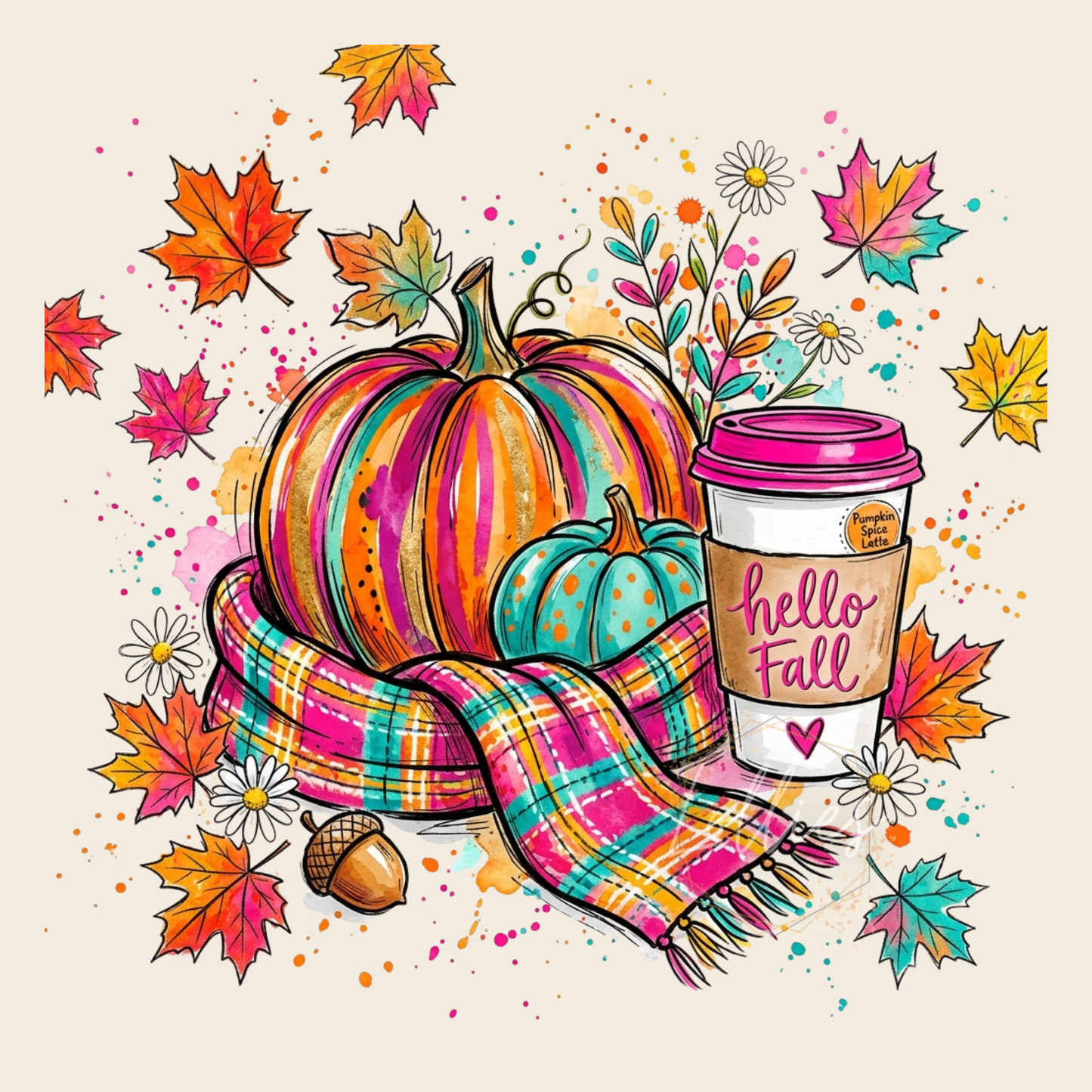 Hello Fall Plaid Scarf