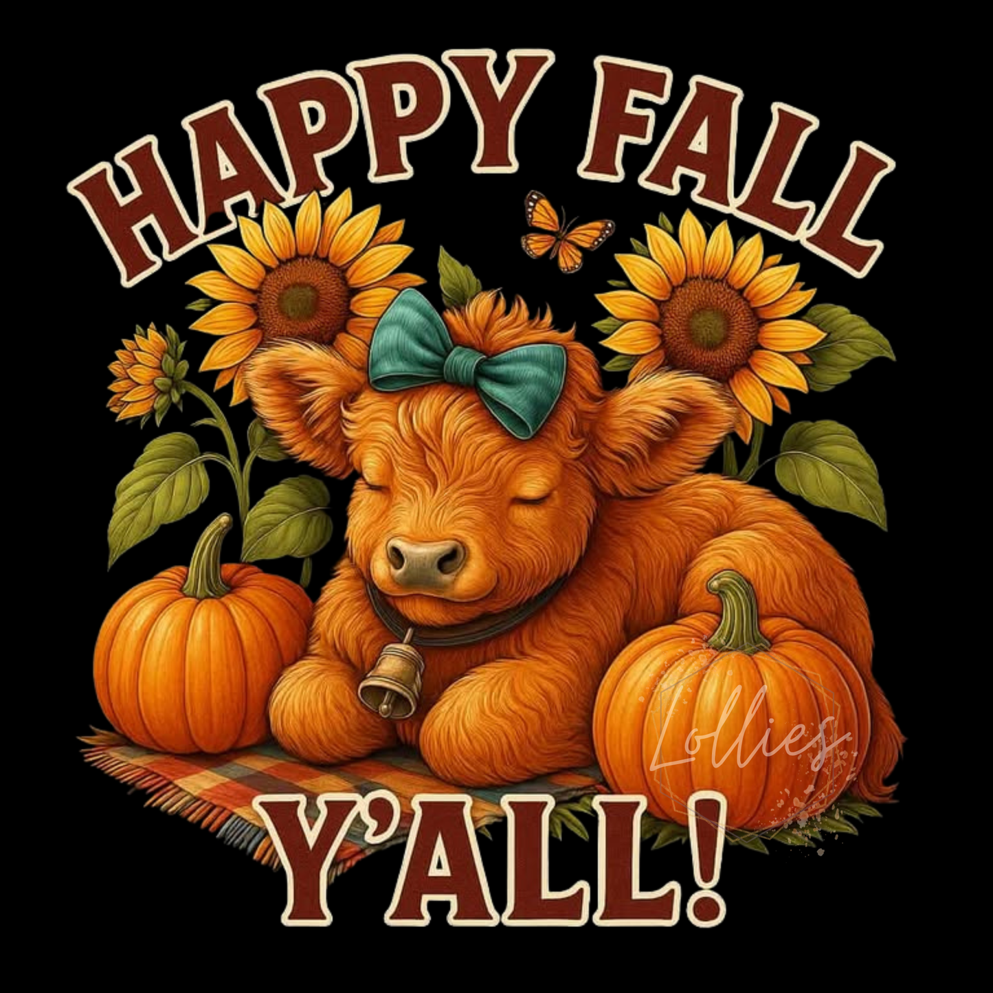 Happy Fall Yall Highland cow