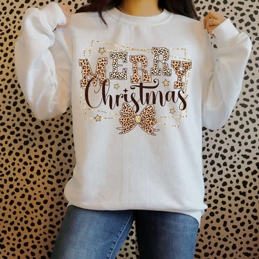 Leopard Merry Christmas Transfer
