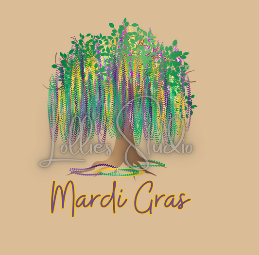 Mardi Gras Tree T shirt Transfer