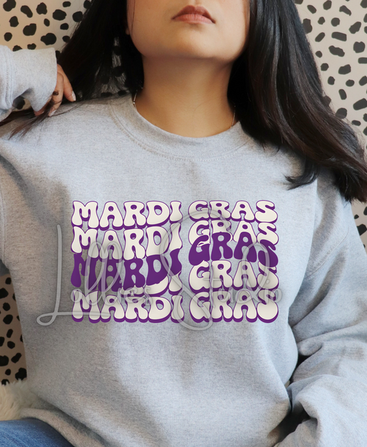 Mardi Gras wavy T shirt Transfer