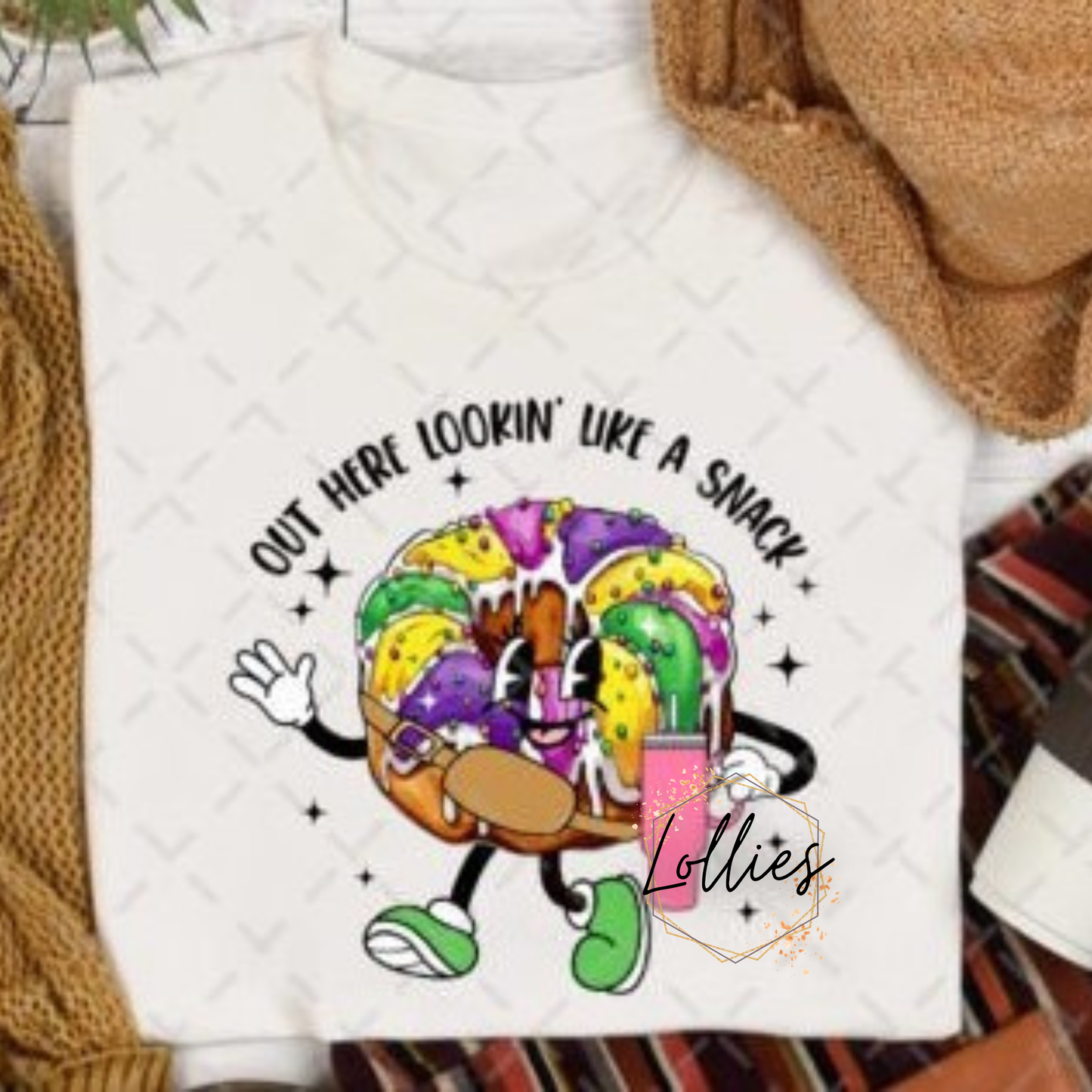 Mardi Gras Lookin like a snack T shirt Transfer
