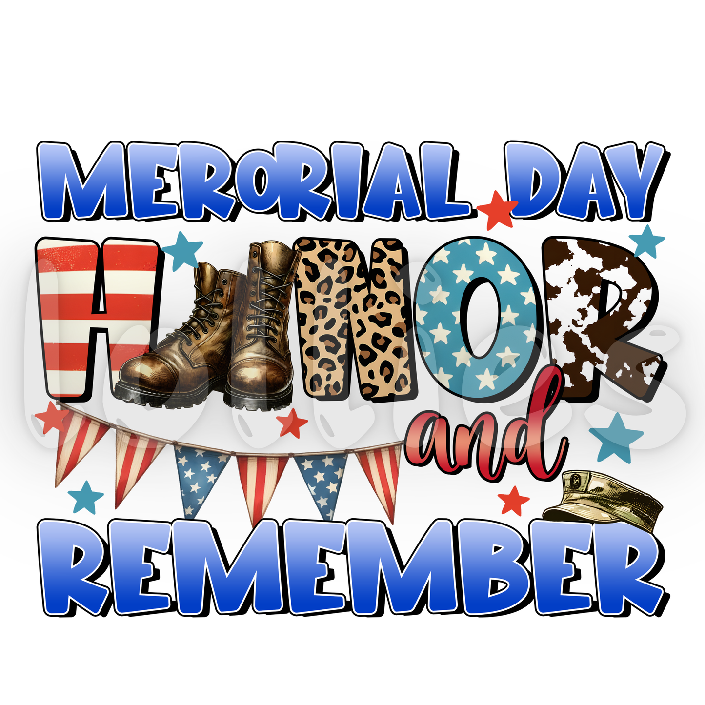 Memorial Day Honor and Remember boots t shirt transfer