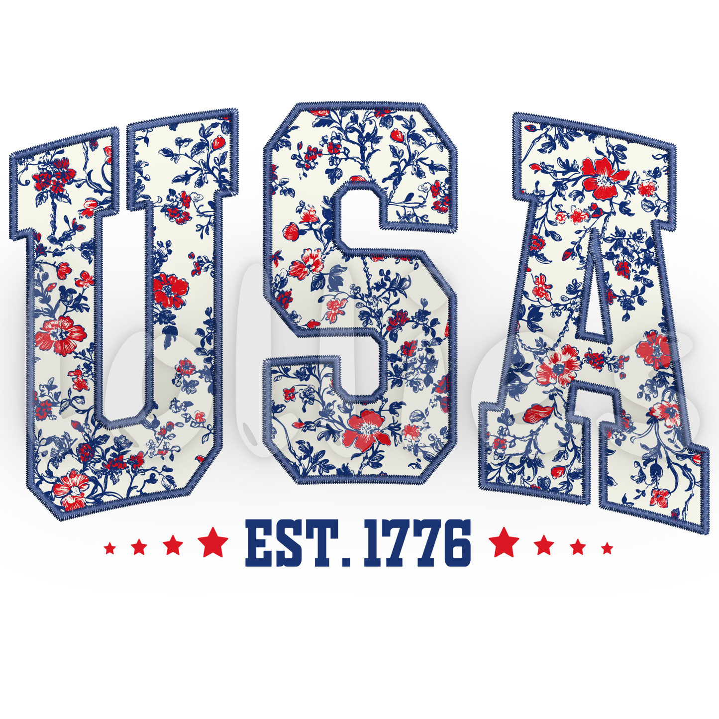 USA floral t shirt transfer