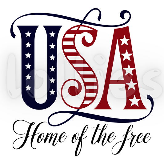 USA Home of the Free t shirt transfer