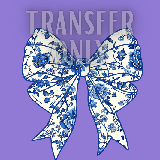Vintage floral bow DTF transfer