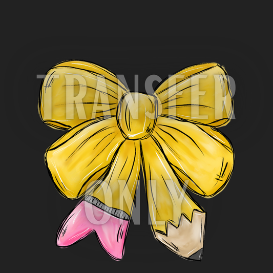 Pencil Bow DTF transfer