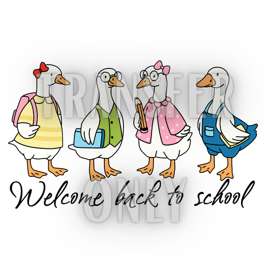 Welcome back to school Goose DTF transfer