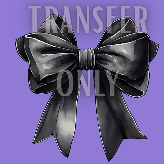 Watercolor Black bow DTF transfer