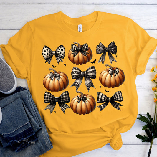 Pumpkin and Bows t shirt transfer