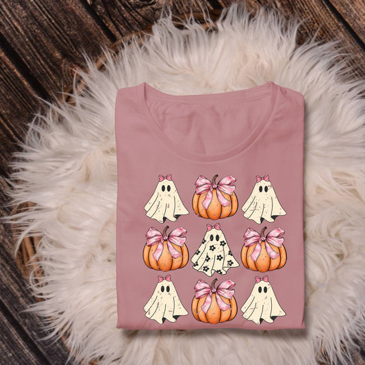 Pumpkin and Ghosts t shirt transfer
