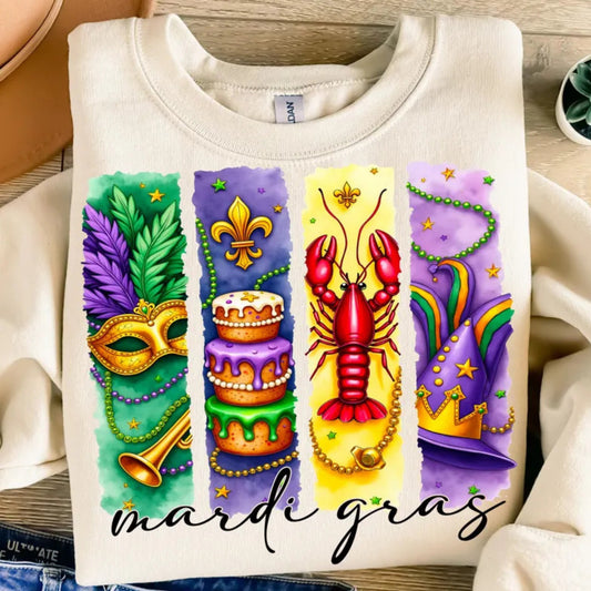 Retro Mardi Gras T shirt Transfer